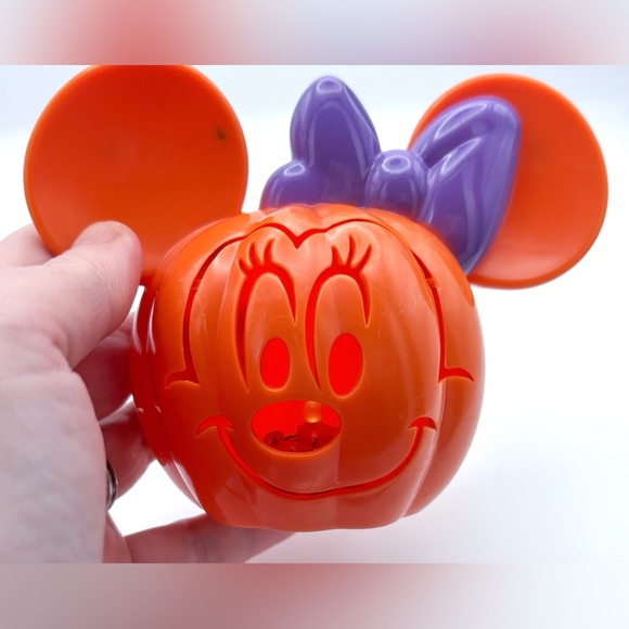 Minnie Mouse Mini Light Up Jack O Lantern Pumpkin Plastic Disney Halloween - Picture 8 of 9